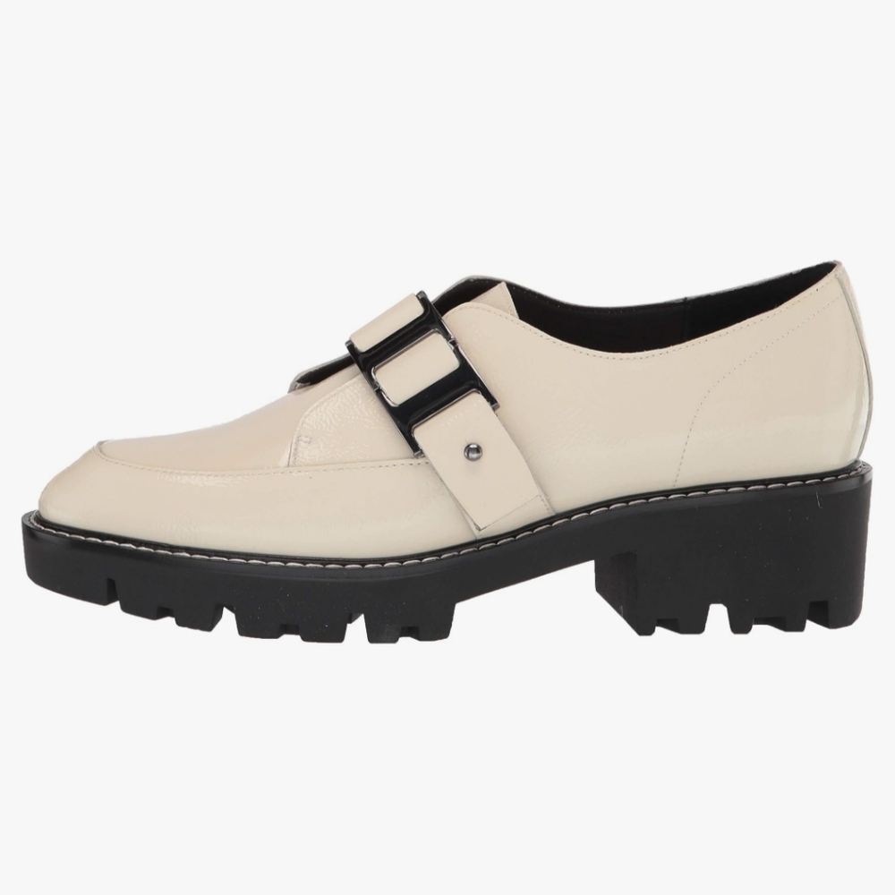 Donald Pliner Leather Chuncky Lugsole Loafer Ivory Size 7.